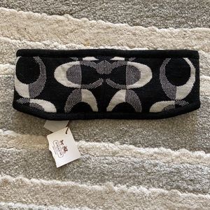 Coach black and silver head warmer